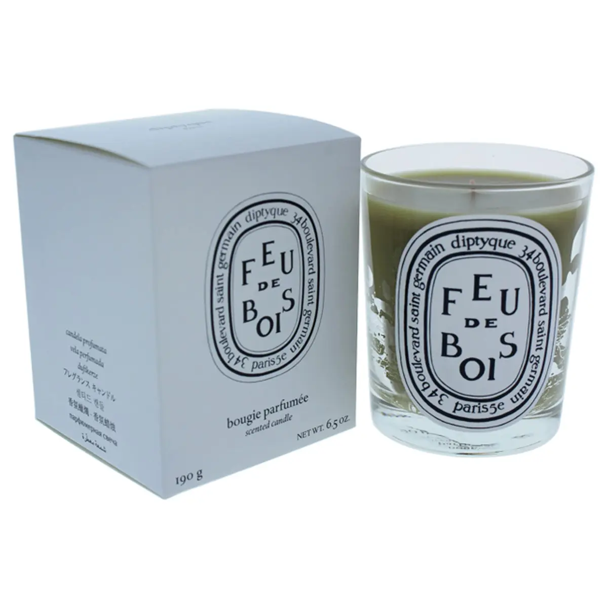 Diptyque Feu de bois Candle, 6.5 oz, Red, 3.5" Tall x 3" Diameter | Woody Fireplace Fragrance - main product image
