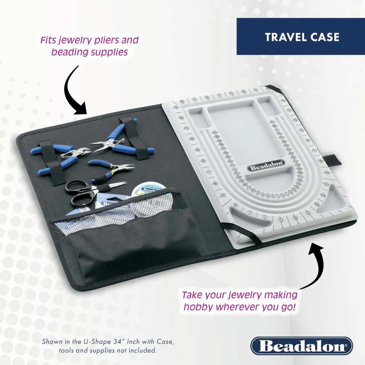 Beadalon 20-inch Straight Bead Board with Storage Bins | Jewelry Making & Bracelet Design Tool - view 5