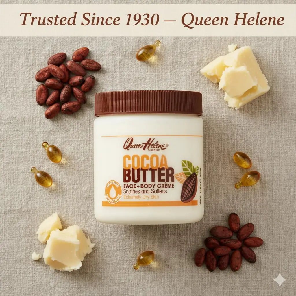 Queen Helene Cocoa Butter Face & Body Cream 4.8 oz Jar | Extra Rich Moisturizer for Dry Skin - view 2
