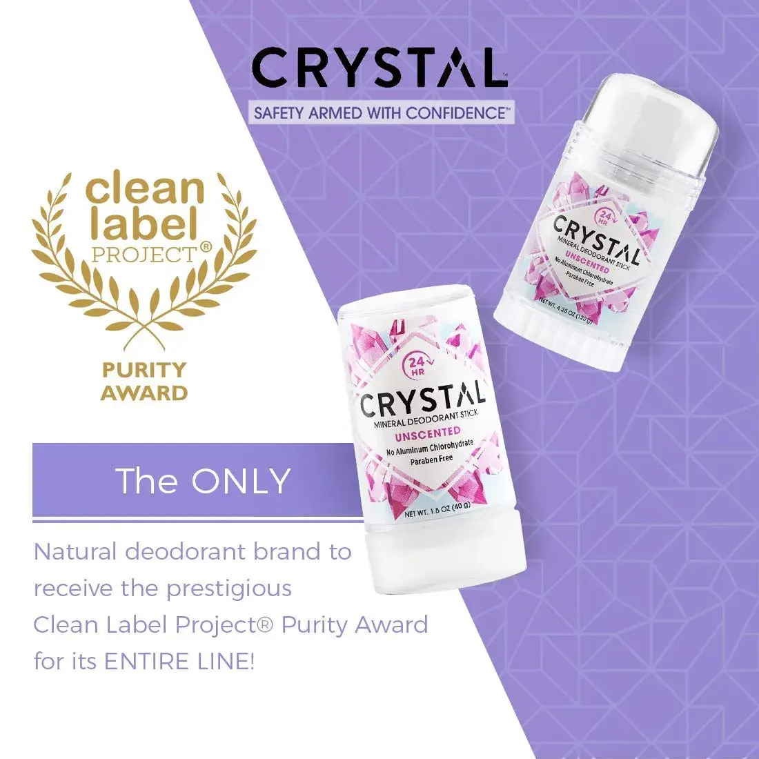 Crystal Essence Mineral Deodorant Stick - Unscented Body Deodorant 16.75ml (0.5 Fl Oz) | 24-Hour Odor Protection - view 7