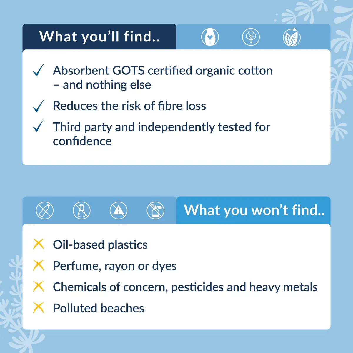 natracare Organic Tampons 20 Count | All Cotton, Unscented, Non-Applicator (70-120 chars) - view 3