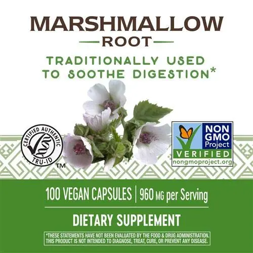 Nature's Way Marshmallow Root 480 mg 100 Capsules (200 Count Total) | Herbal Supplement for Digestive & Urinary Support - view 9