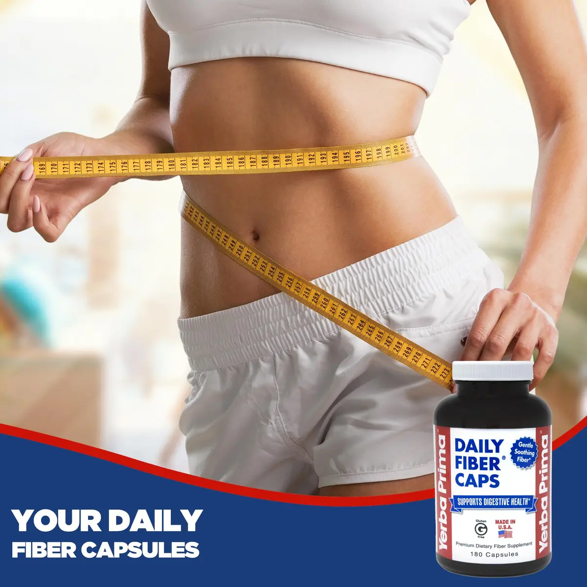 Yerba Prima Daily Fiber Capsules 180 Caps | Soluble & Insoluble Dietary Fiber for Gut Health - view 7