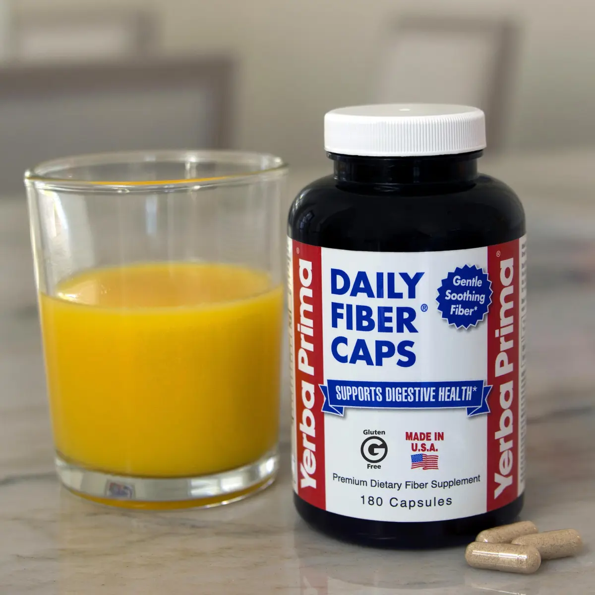 Yerba Prima Daily Fiber Capsules 180 Caps | Soluble & Insoluble Dietary Fiber for Gut Health - view 8