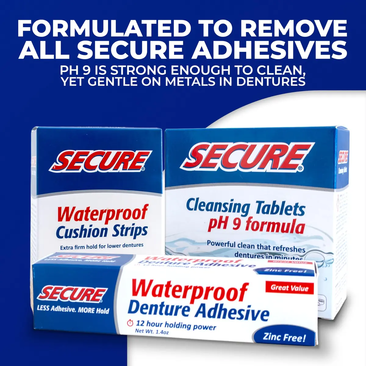 Secure Denture Adhesive Strips for Lowers, Zinc Free, 60 Strips | All-Day Firm Hold & Comfort - view 6