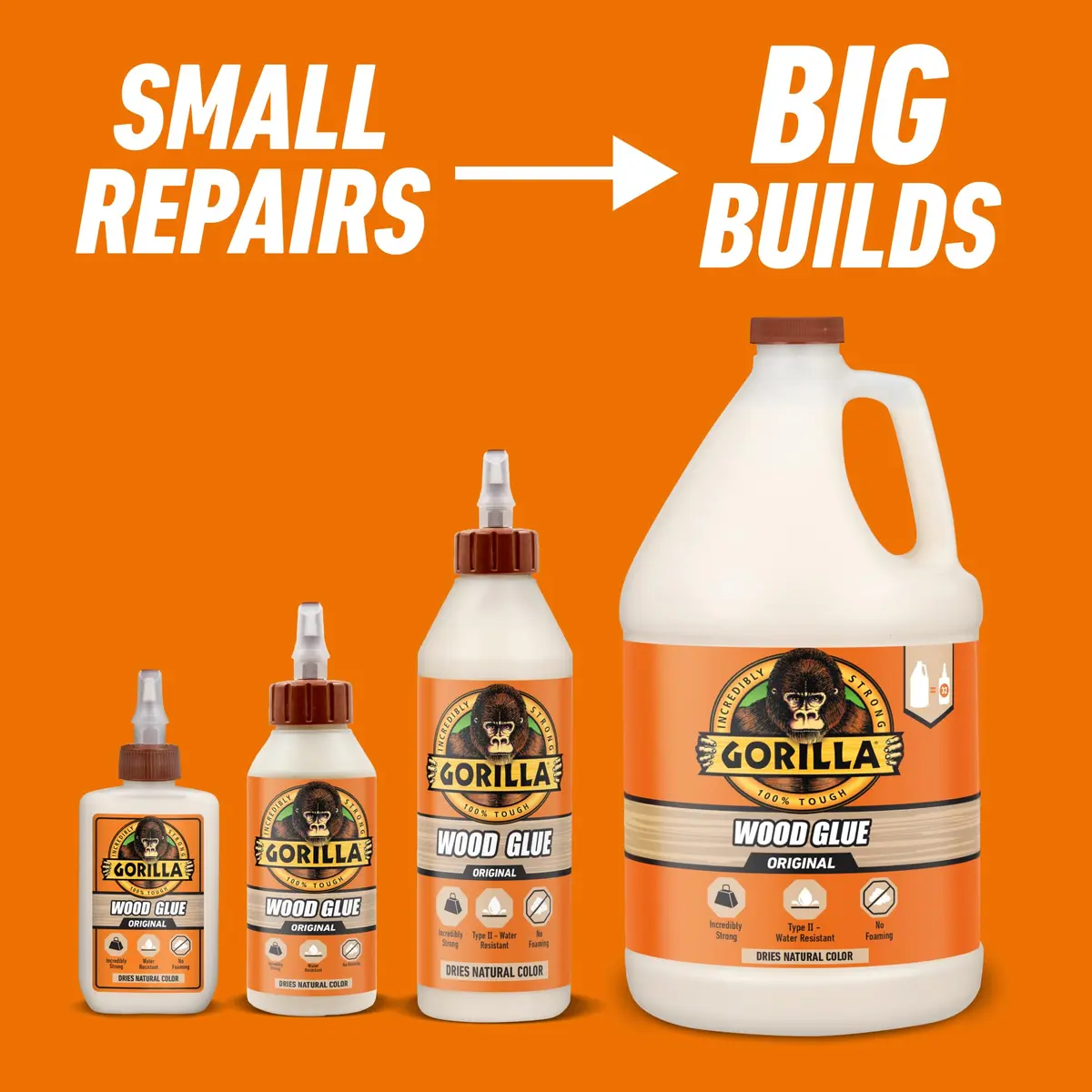 Gorilla Wood Glue, Fast Clamp, Water Resistant PVA, 236.6ml (8 fl oz) | Bonds Wood for Indoor & Outdoor Projects - view 8