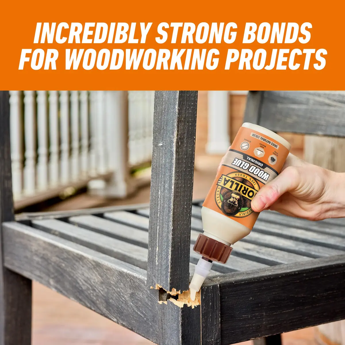 Gorilla Wood Glue, Fast Clamp, Water Resistant PVA, 236.6ml (8 fl oz) | Bonds Wood for Indoor & Outdoor Projects - view 2