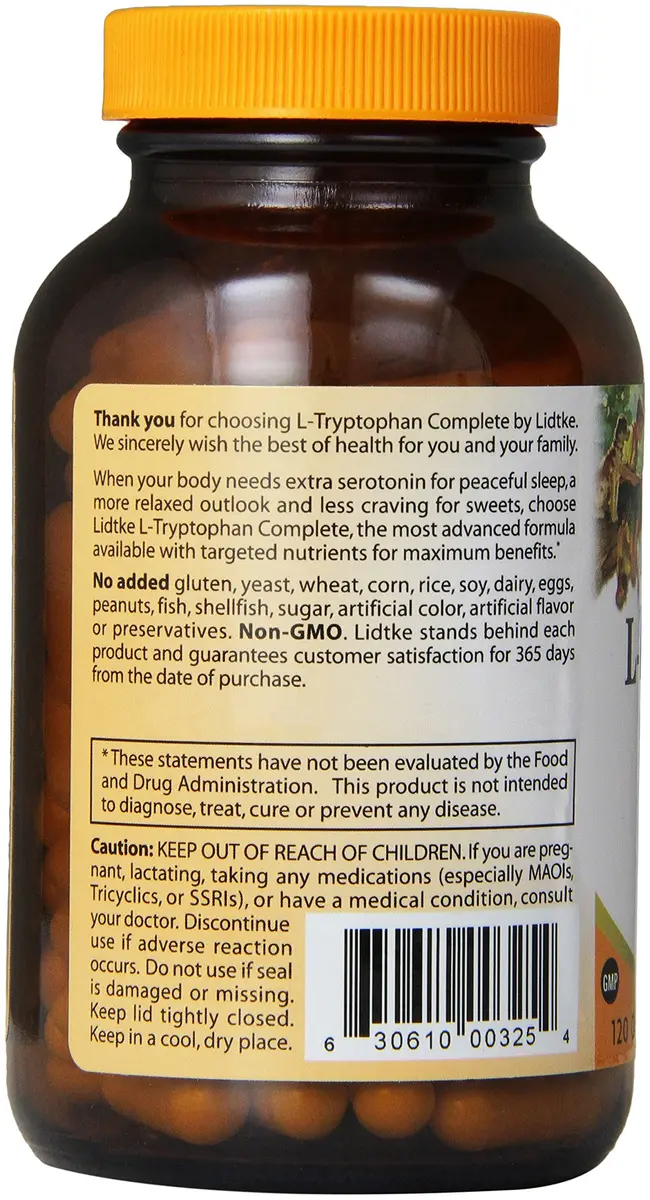 Lidtke L-Tryptophan Complete Capsules 120 Count | Supports Sleep & Mood - view 2