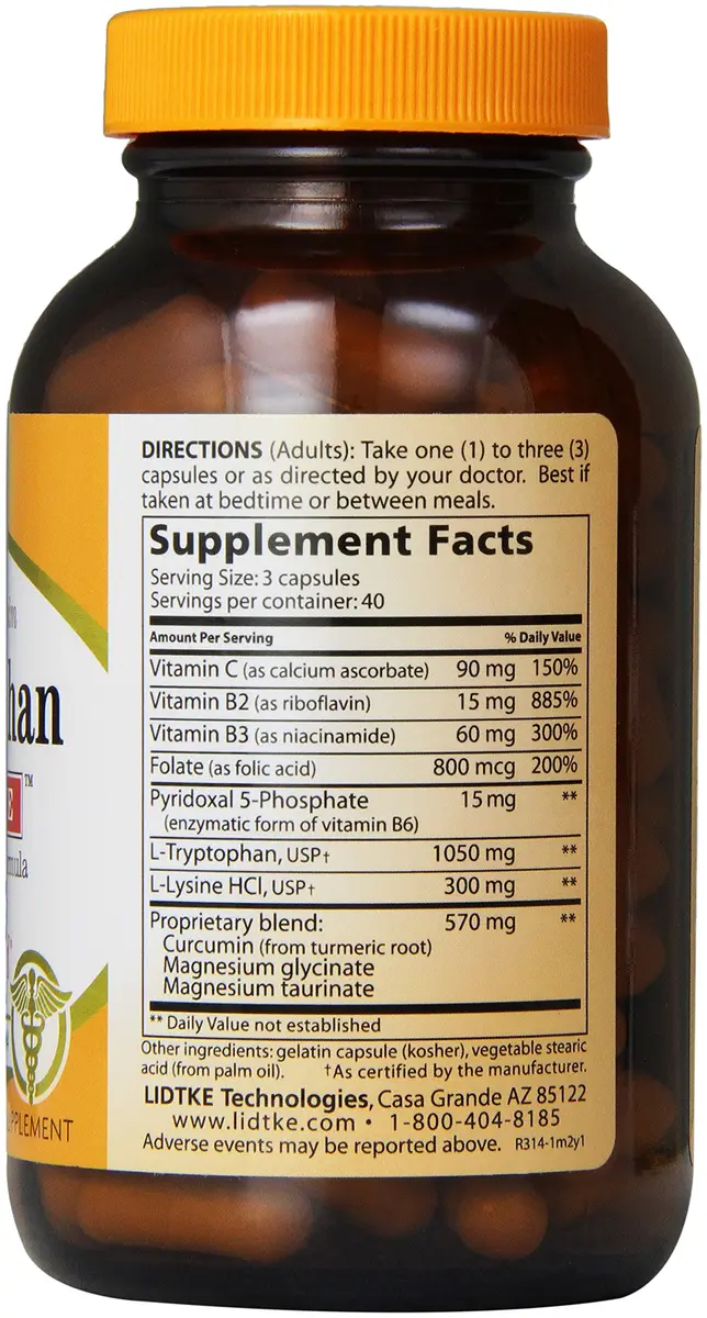 Lidtke L-Tryptophan Complete Capsules 120 Count | Supports Sleep & Mood - view 3