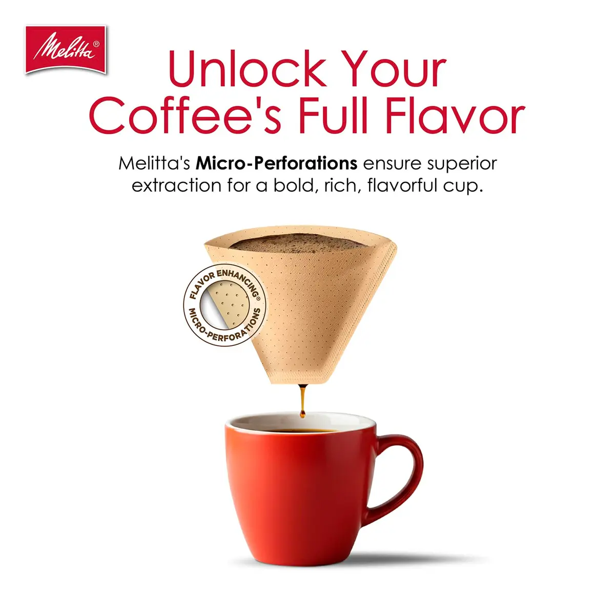 Melitta #4 Unbleached Coffee Filters, Natural Brown Cone Filters, 100 Count (Pack of 6) | Flavor-Enhancing Microfine Perforations - view 5
