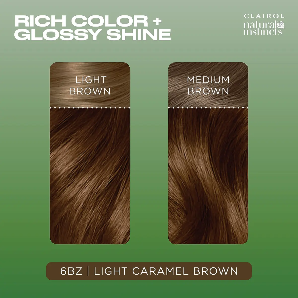 Clairol Natural Instincts Demi-Permanent Hair Dye 6BZ Light Caramel Brown 525ml (17.55 Fl Oz) | Ammonia-Free Vegan Hair Color - view 4