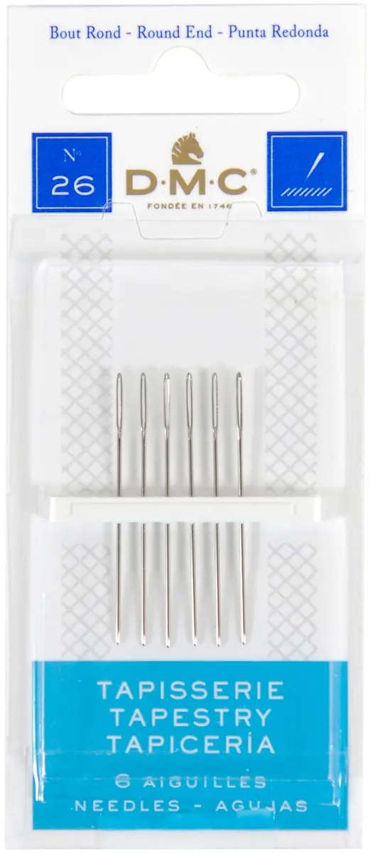 DMC 1767-26 Tapestry Hand Needles Size 26 | Blunt Rounded Steel for Cross Stitch (70-120 chars) - main product image