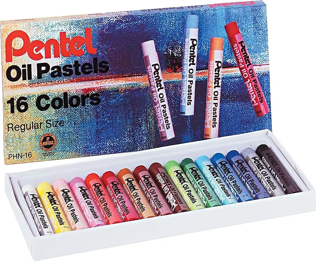 Pentel Arts Oil Pastels, 16 Color Set, Assorted Colors | Vibrant & Blendable Art Medium - view 2