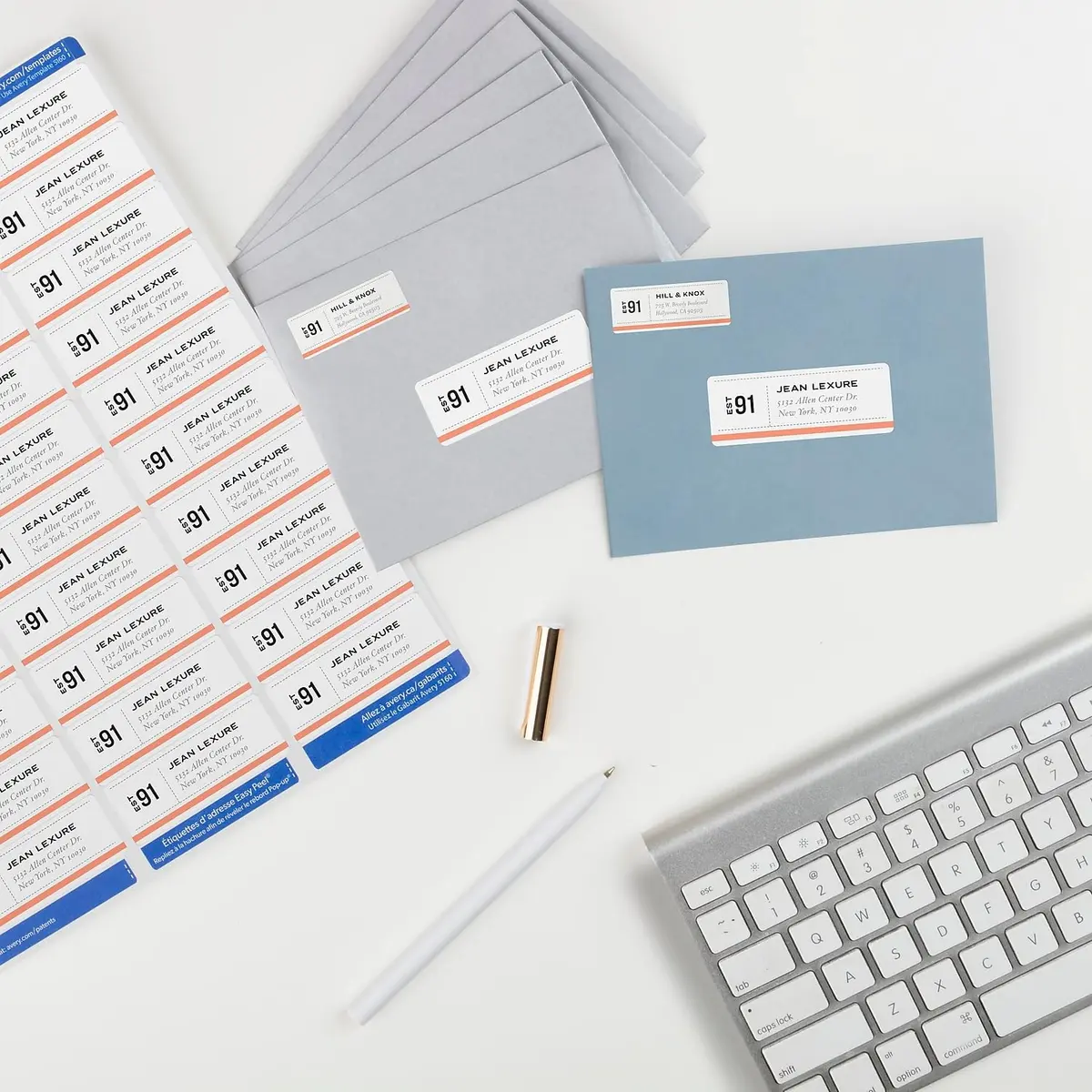 Avery Printable Address Labels with Sure Feed, 1" x 2-5/8" White Labels, 15,000 Labels (5 Packs of 3,000) | Customizable Stickers for Mailing & Shipping - view 2