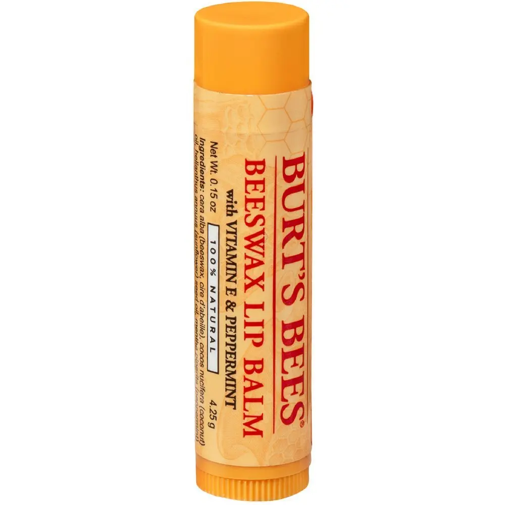 Burt's Bees Beeswax Lip Balm with Vitamin E & Peppermint 0.15 oz (6-Pack) | Natural Moisturizing Lip Care for Dry Lips - main product image