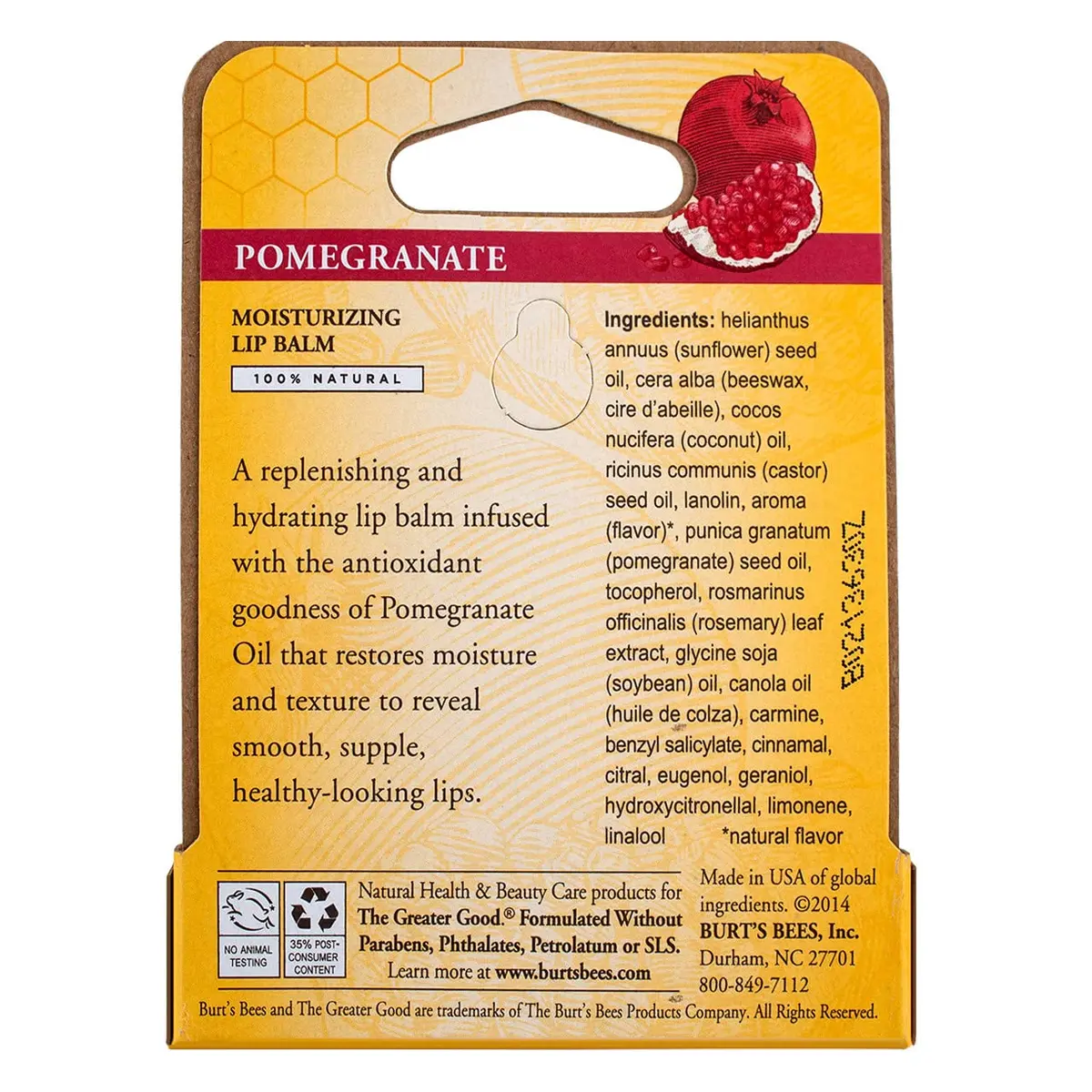 Burt's Bees Pomegranate Oil Lip Balm 6 Tubes | Nourishing & Hydrating for Dry Lips - view 2