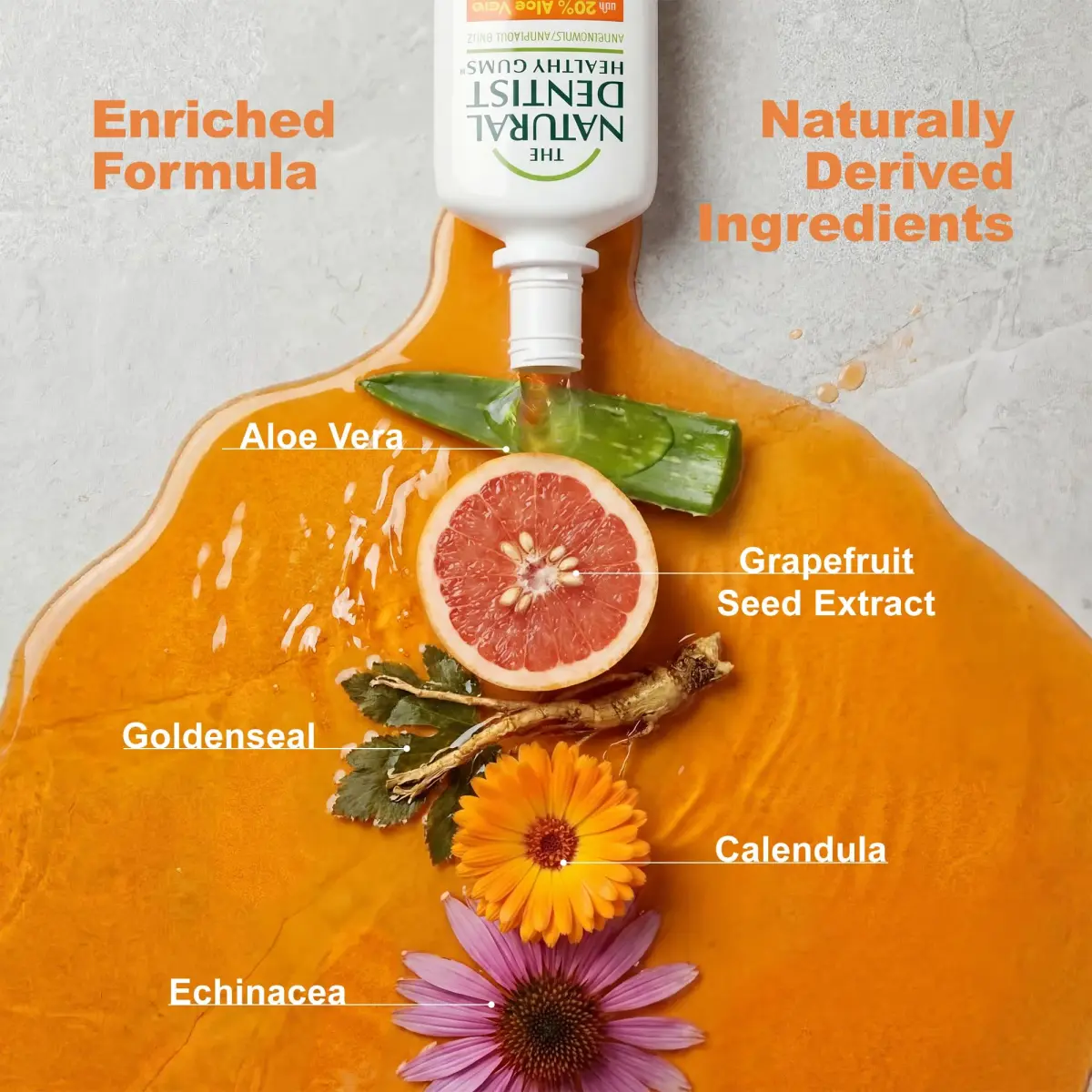 The Natural Dentist Orange Zest Mouthwash 498ml (16.9 Fl Oz) | Alcohol & Fluoride-Free Daily Rinse - view 5