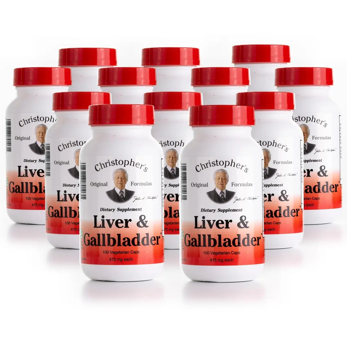 Christopher's Original Formulas Liver & Gallbladder Formula Capsules - Gallbladder Support with Digestive Enzymes - Natural Herbs - Pack of 12 (100 Count) - main product image
