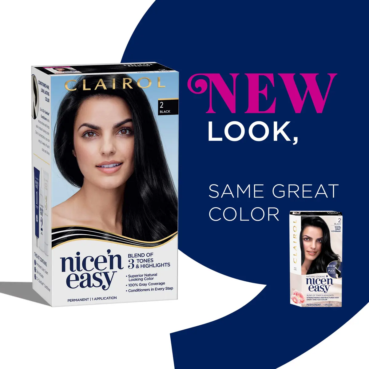 Clairol Nice'n Easy Permanent Hair Dye 3 Brown Black | Natural, Long-Lasting, 100% Gray Coverage - view 4