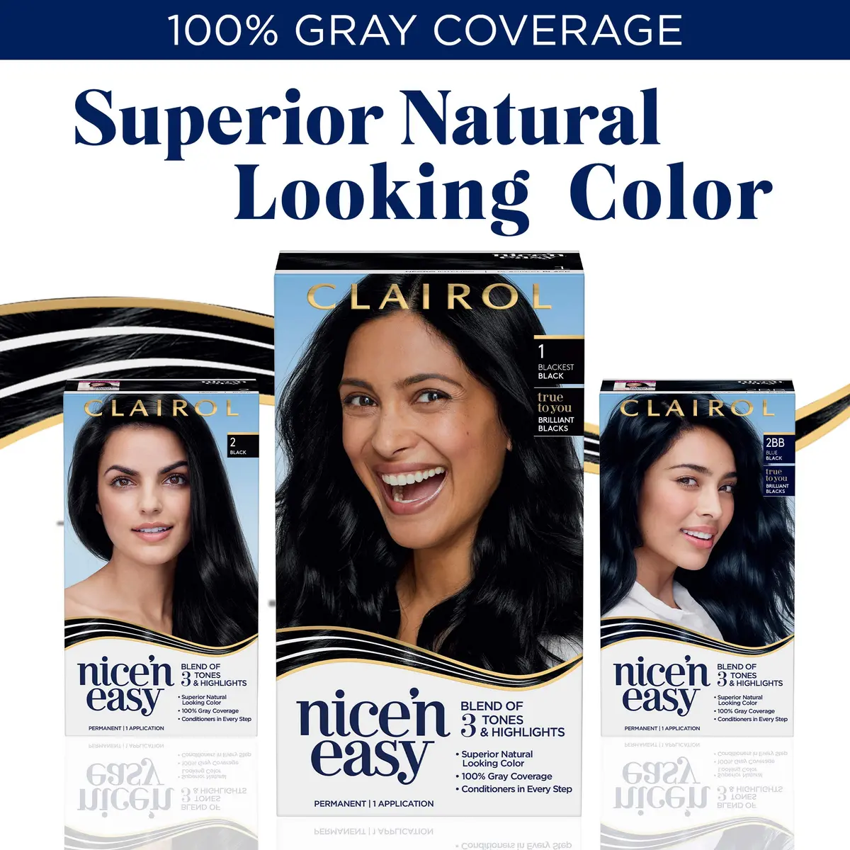 Clairol Nice'n Easy Permanent Hair Dye 3 Brown Black | Natural, Long-Lasting, 100% Gray Coverage - view 7