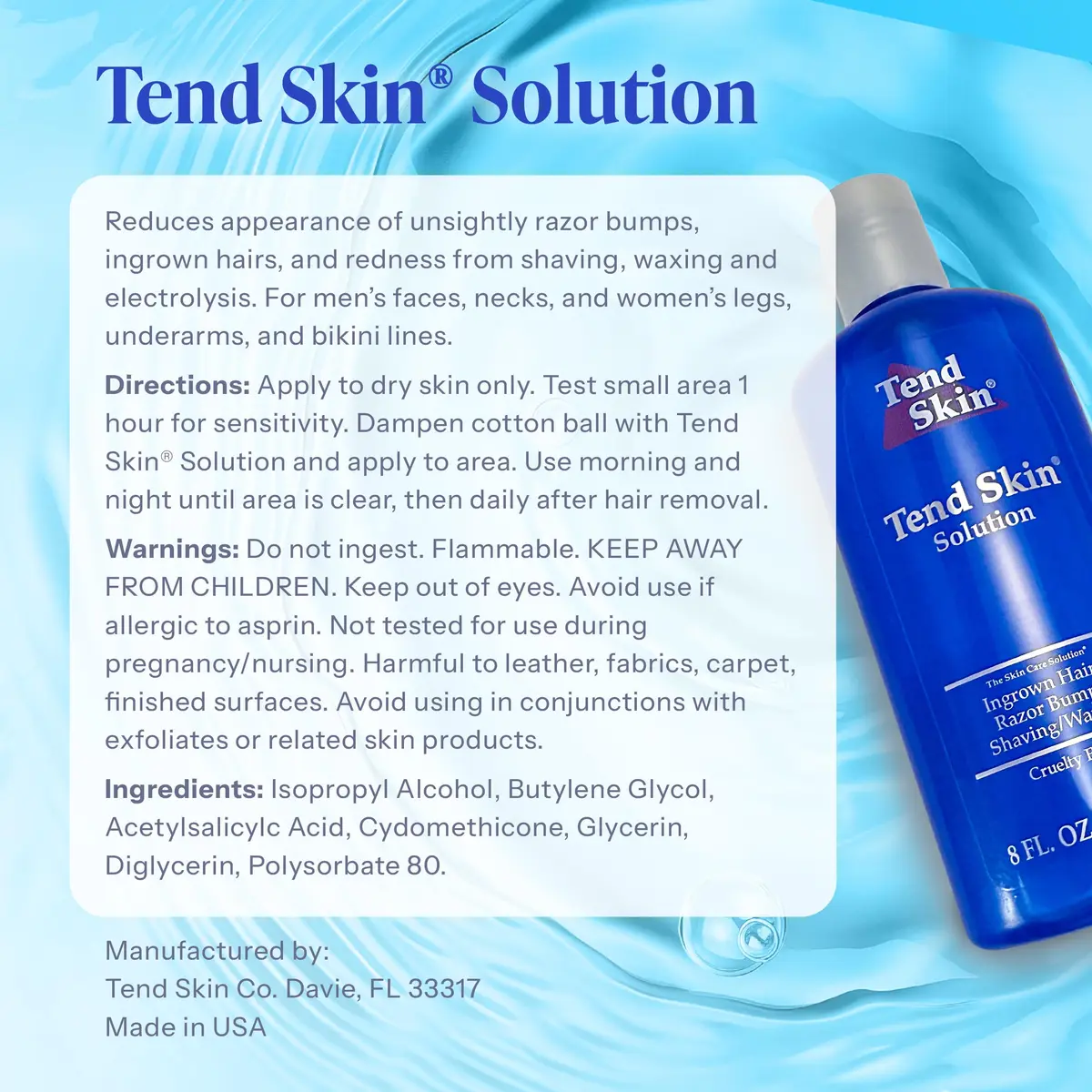 Tend Skin Solution for Razor Bumps and Ingrown Hair 237ml (8 Fl Oz) | Reduces Redness and Post-Shave Irritation - view 8