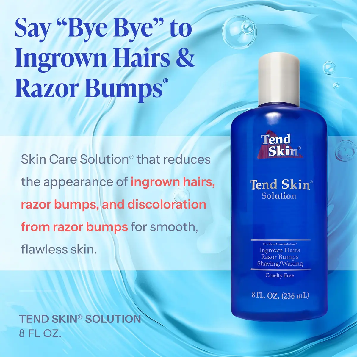 Tend Skin Solution for Razor Bumps and Ingrown Hair 237ml (8 Fl Oz) | Reduces Redness and Post-Shave Irritation - view 2