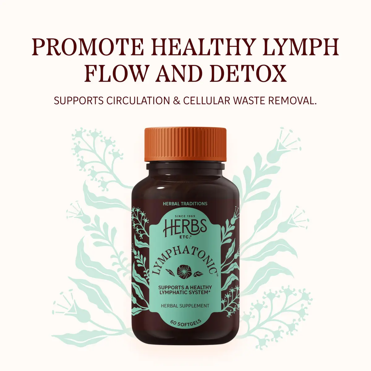 Herbs Etc. Lymphatonic Sg, 60 CT | Herbal Support for Lymph Circulation & Detox - view 3