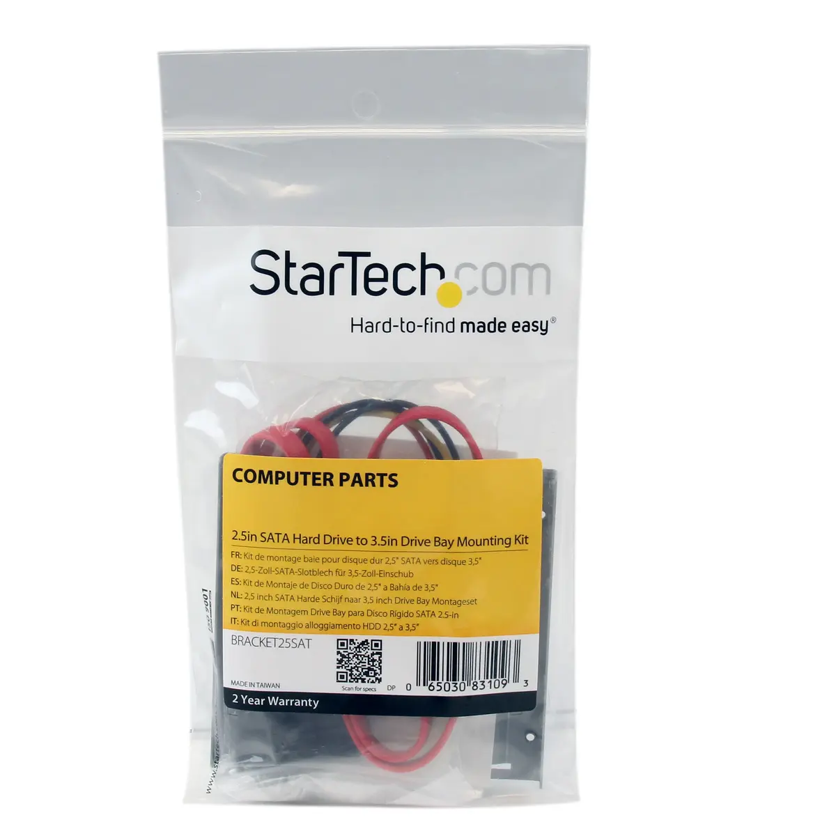 StarTech.com 2.5in to 3.5in Solid Metal SSD Mounting Bracket | SATA Drive Bay Adapter - view 2