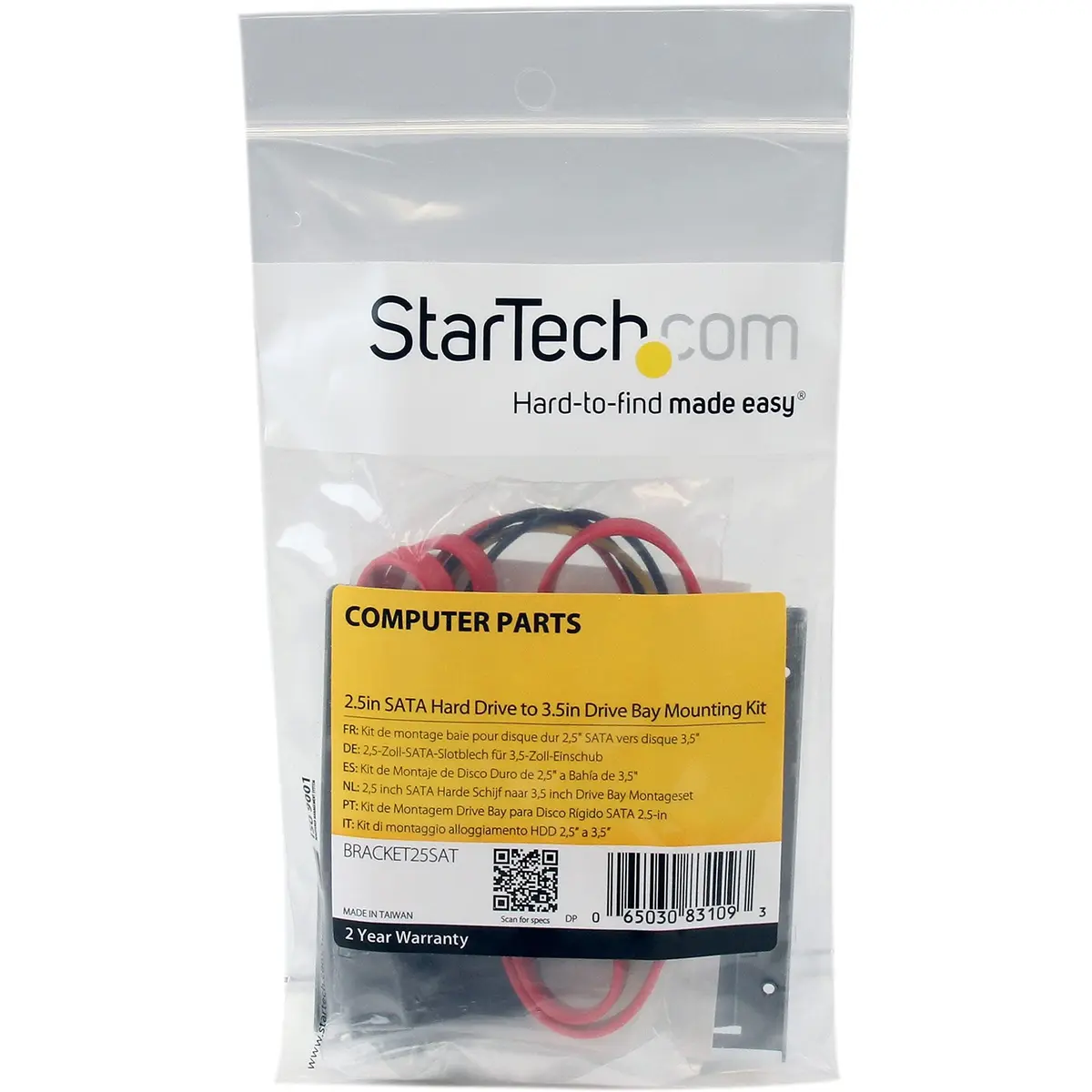 StarTech.com 2.5in to 3.5in Solid Metal SSD Mounting Bracket | SATA Drive Bay Adapter - view 3