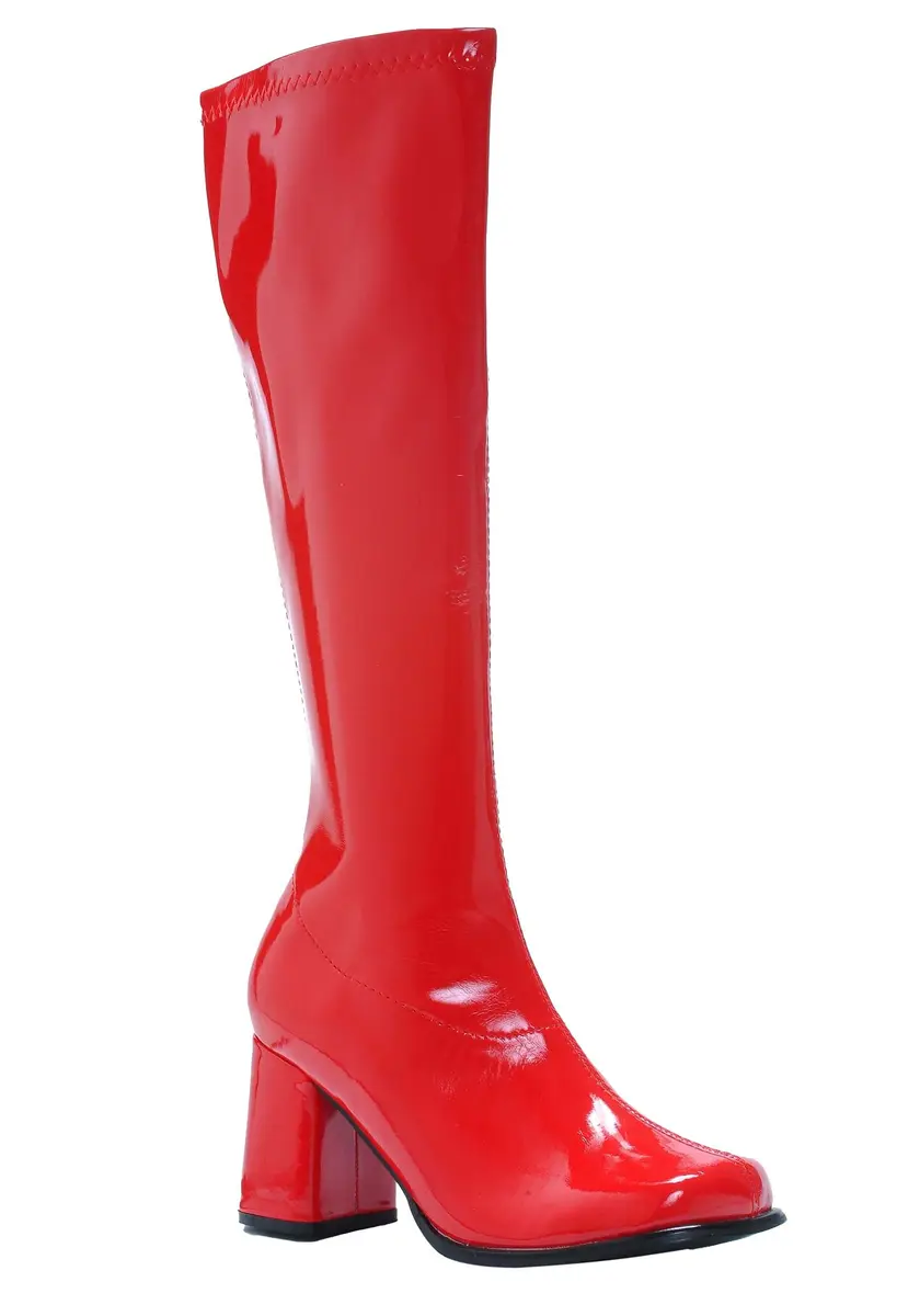 Ellie Shoes Gogo Boot Red 8 M US | 3" Mid-heel, 1960s Style, Full-length Zip - view 2