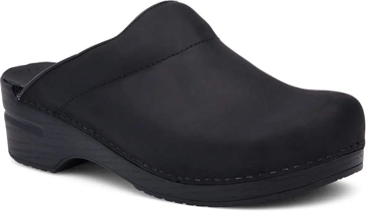 Dansko Men's Karl Black Oiled Mule 8.5-9 US | Comfortable Open-Back Clog for Men - view 2