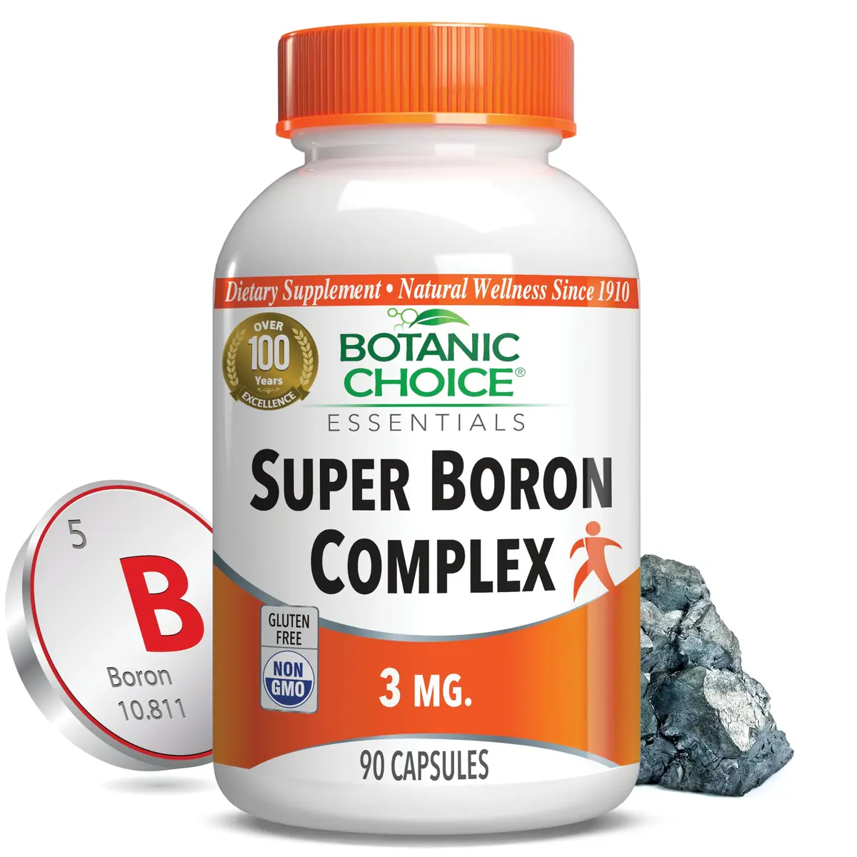 Botanic Choice Super Boron Complex 3mg Bone Support Supplement, 90 Capsules | Supports Bone & Prostate Health - main product image