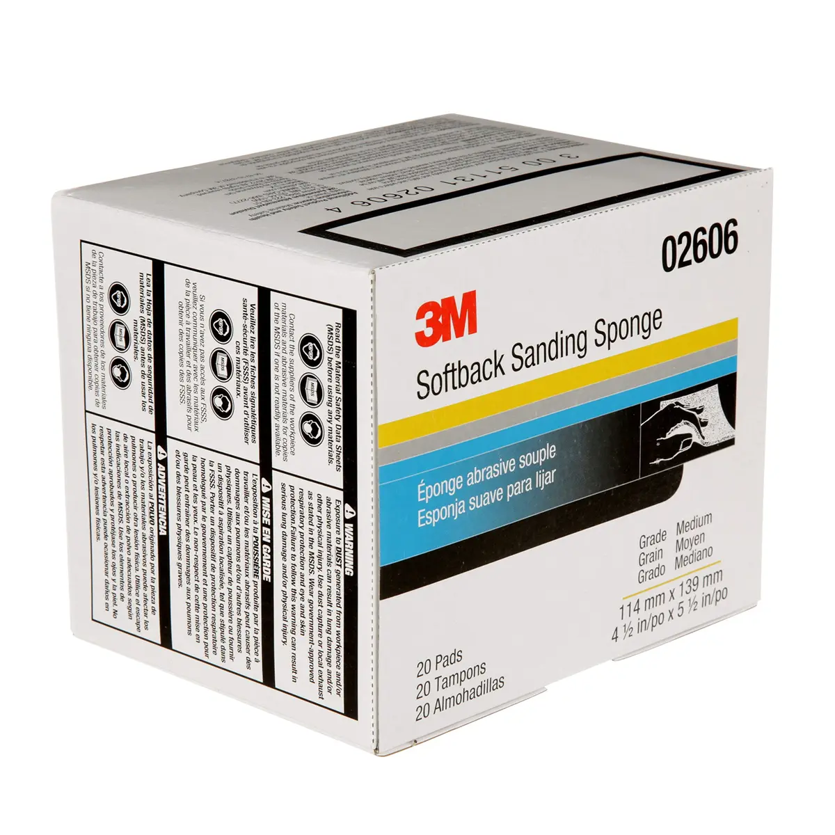 3M Softback Sanding Sponge 02606 4.5 x 5.5 in | Flexible, Long-Lasting, Precise Hand Sanding - view 6