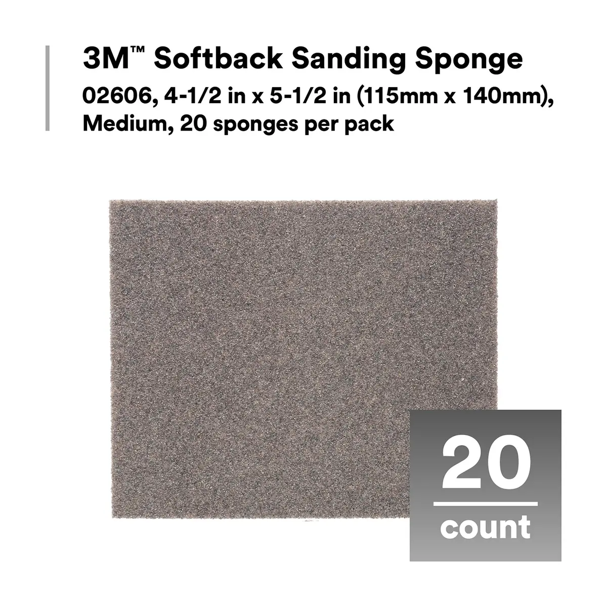 3M Softback Sanding Sponge 02606 4.5 x 5.5 in | Flexible, Long-Lasting, Precise Hand Sanding - view 7