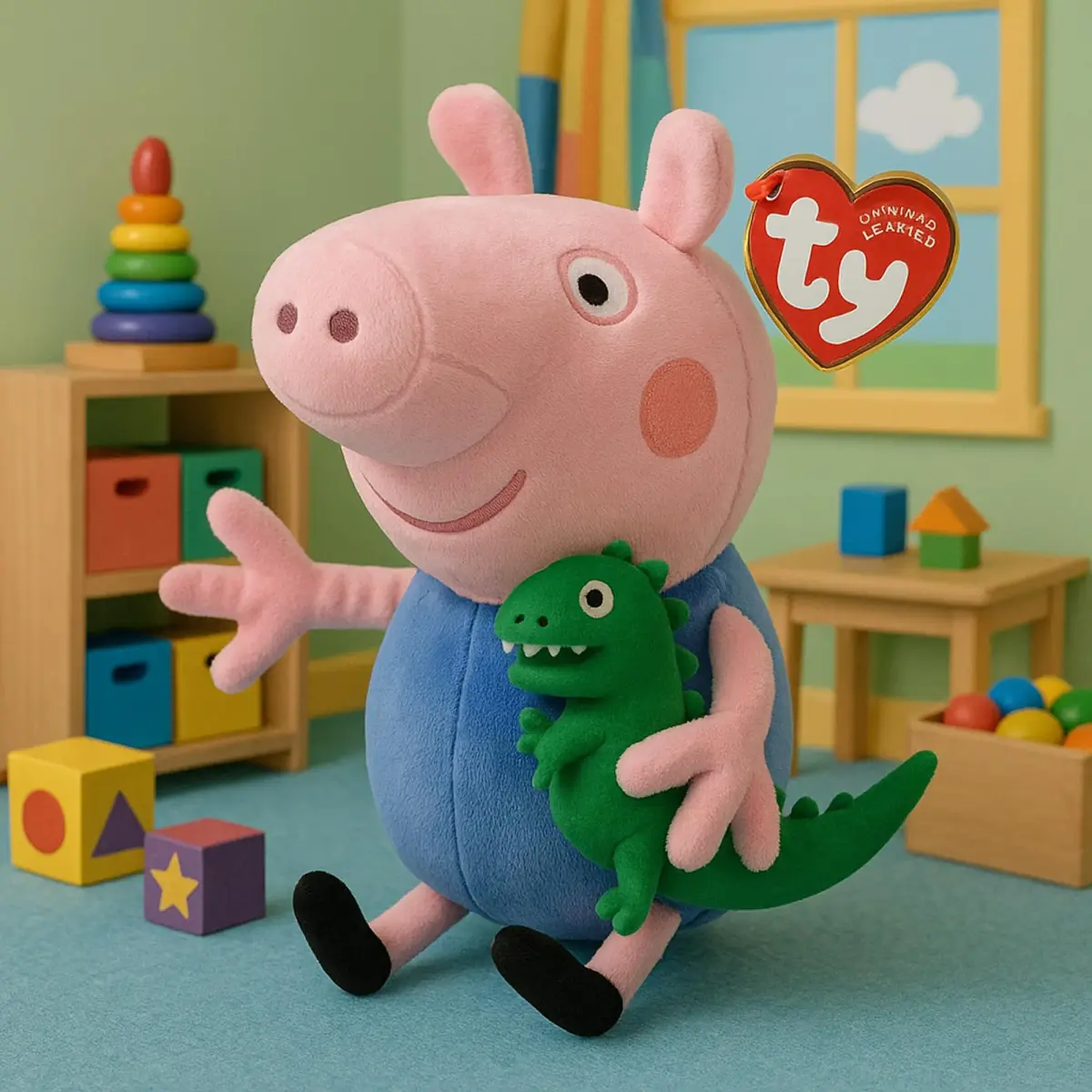 Ty George Pig Beanie Baby Plush Toy 20 cm (8 inches) | Officially Licensed by Ty - view 2