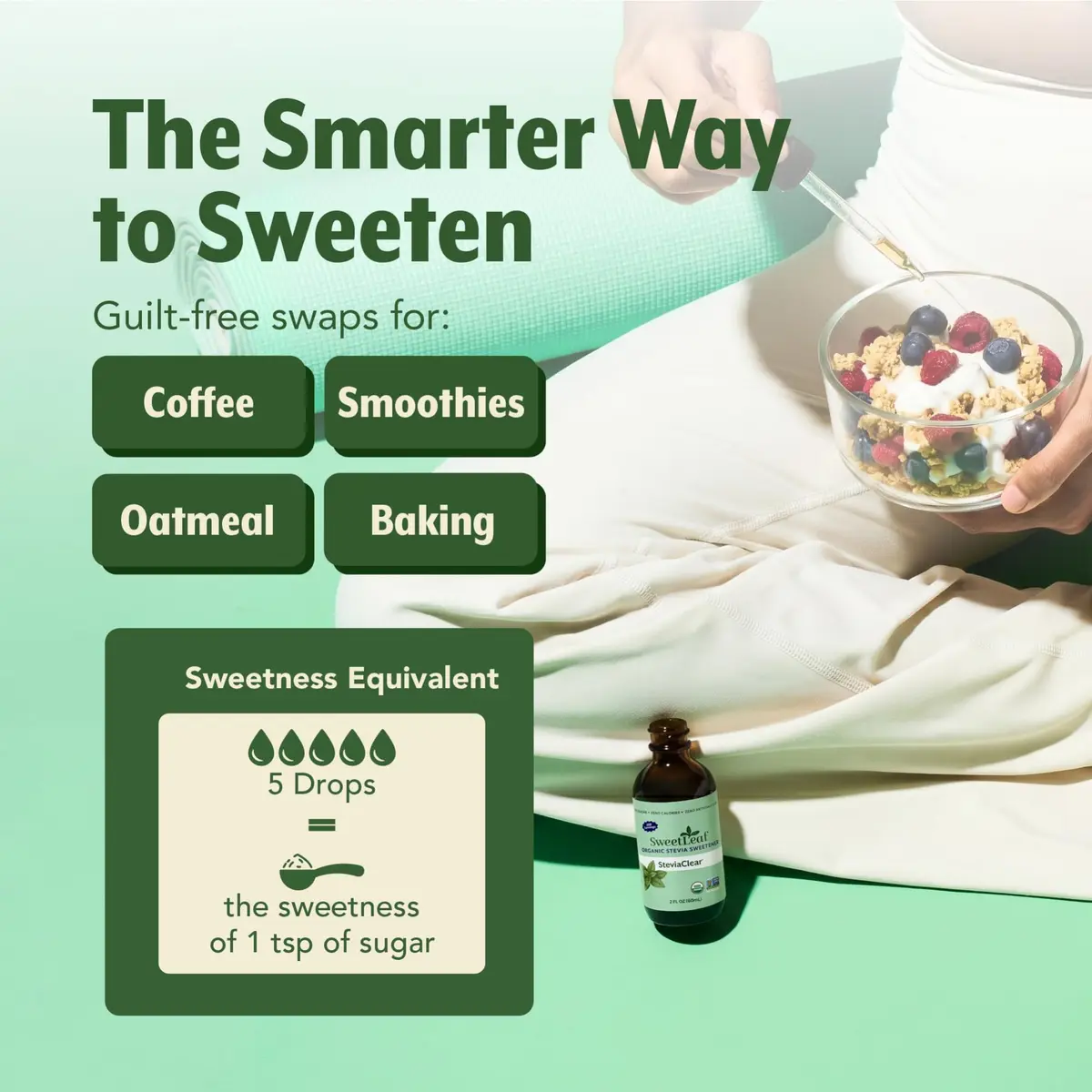 SweetLeaf Stevia Drops Liquid Sweetener, SteviaClear 2 Fl Oz Pack of 2 | Zero Calorie Sugar Substitute - view 5