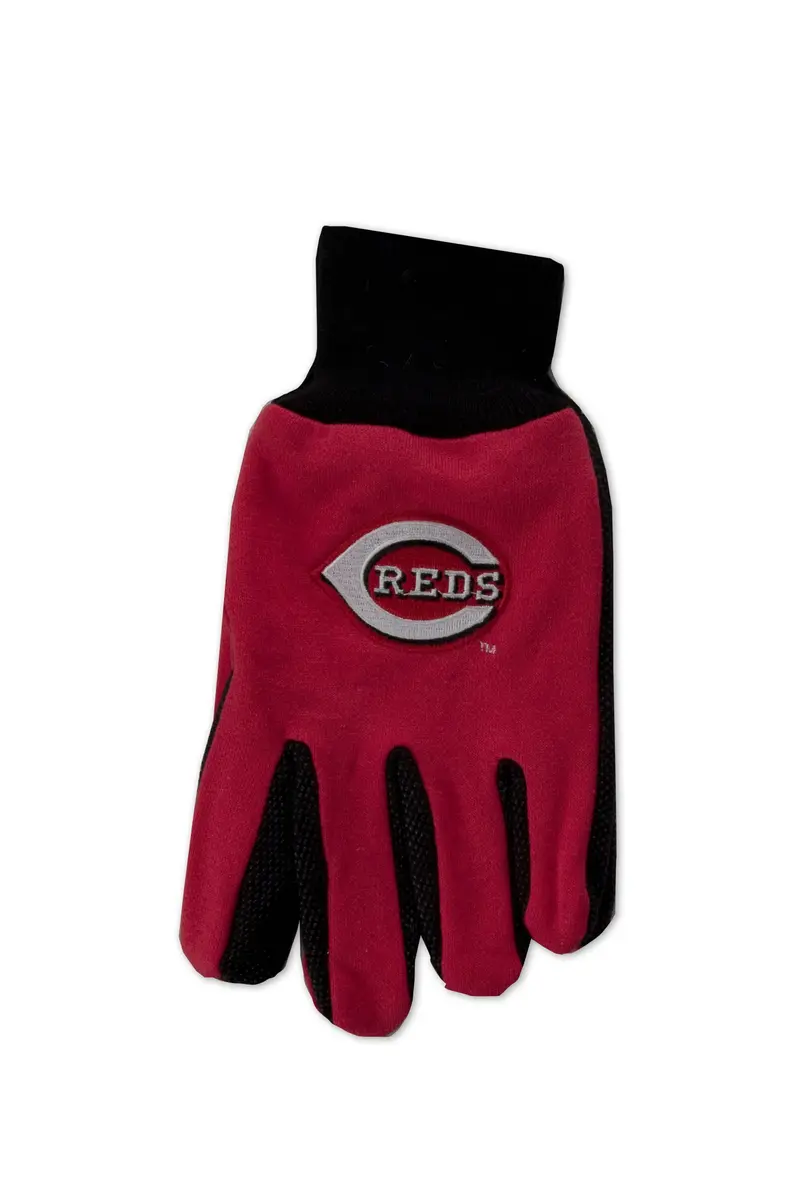 WinCraft Cincinnati Reds Two-Tone Gloves | MLB Team Colors, Heavy Cotton Twill, One Size Fits Most - main product image