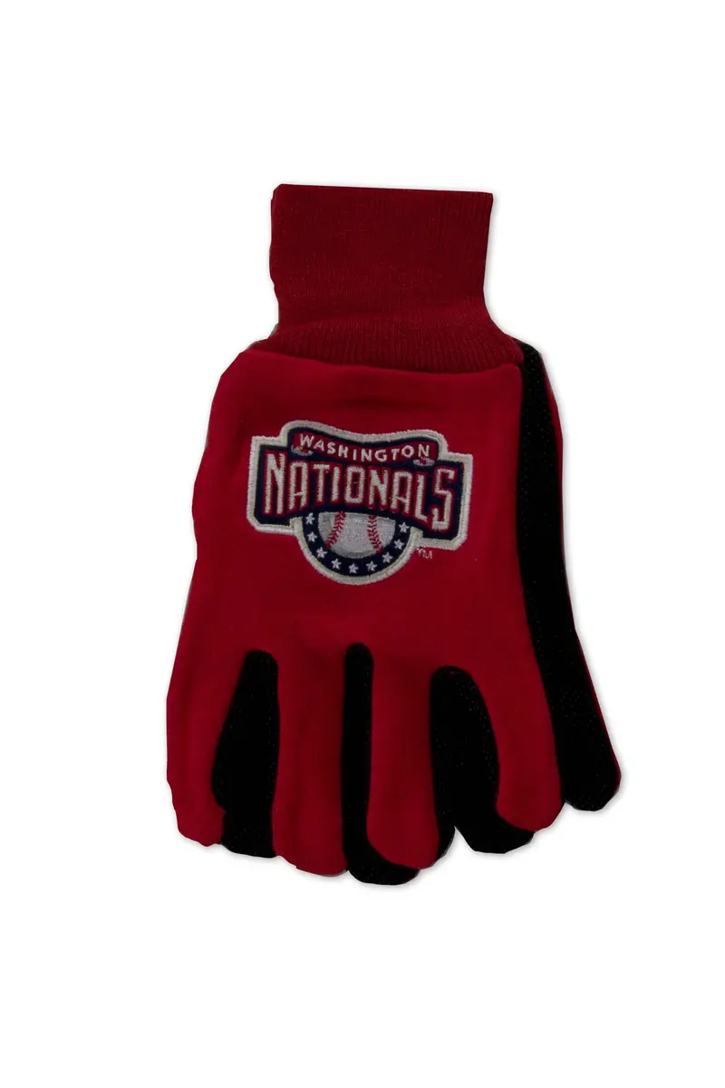 WinCraft Washington Nationals Two-Tone Gloves | MLB Team Spirit, Heavyweight Cotton Twill, One Size - main product image