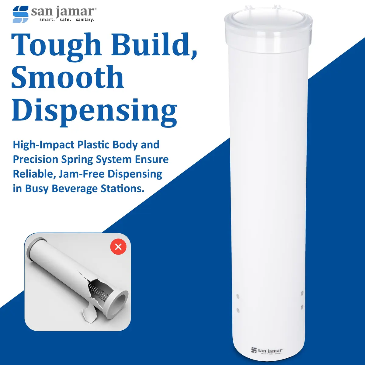 San Jamar 16-Inch Pull-Type Cup Dispenser for 4-10 oz Flat/Cone Cups | Space-Saving, Durable, Easy to Refill - view 6