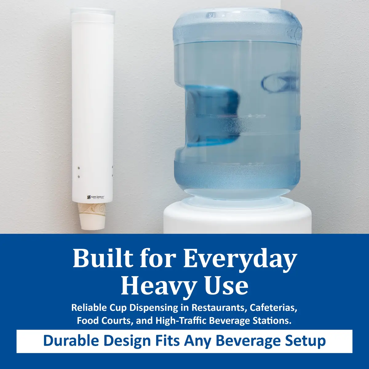 San Jamar 16-Inch Pull-Type Cup Dispenser for 4-10 oz Flat/Cone Cups | Space-Saving, Durable, Easy to Refill - view 3