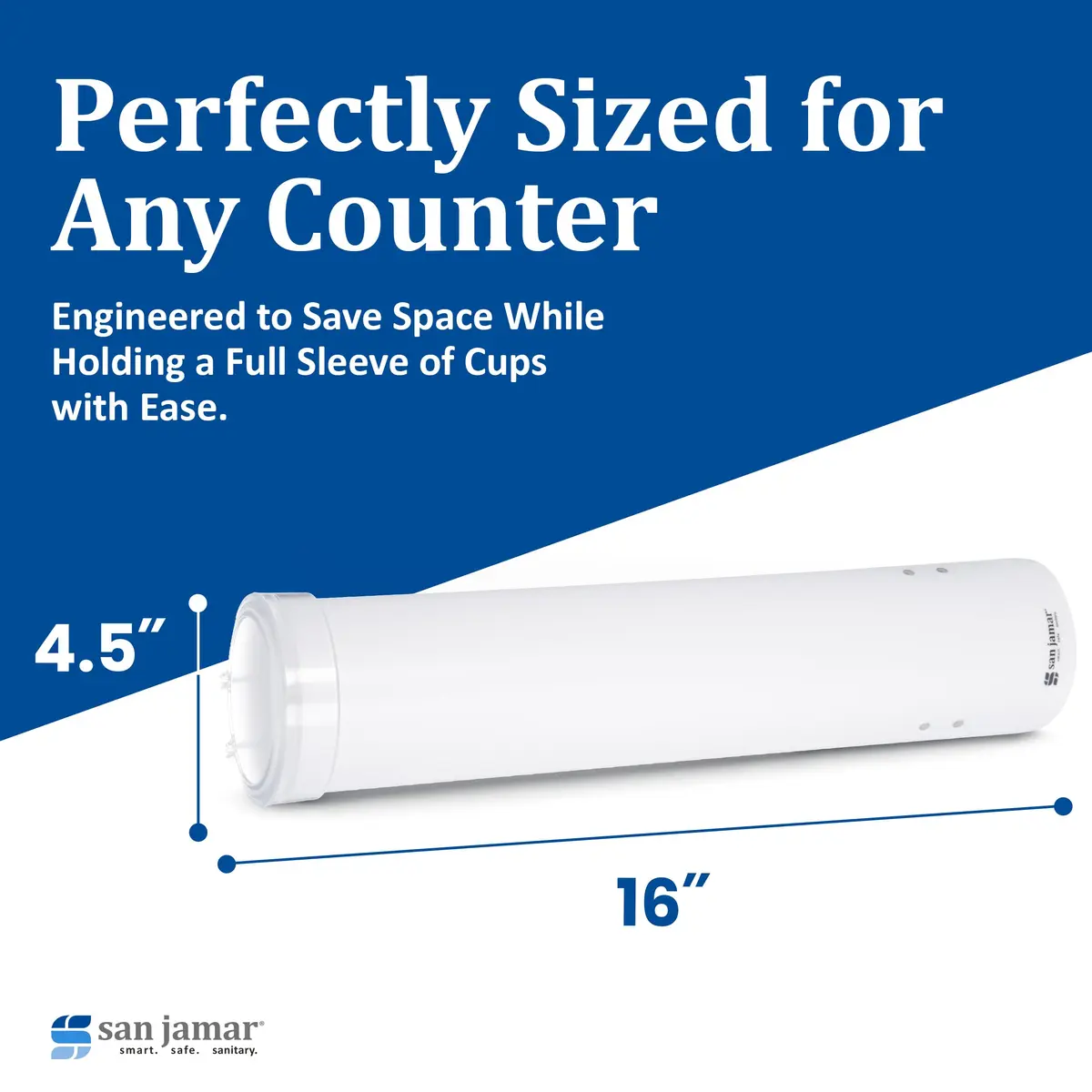 San Jamar 16-Inch Pull-Type Cup Dispenser for 4-10 oz Flat/Cone Cups | Space-Saving, Durable, Easy to Refill - view 4