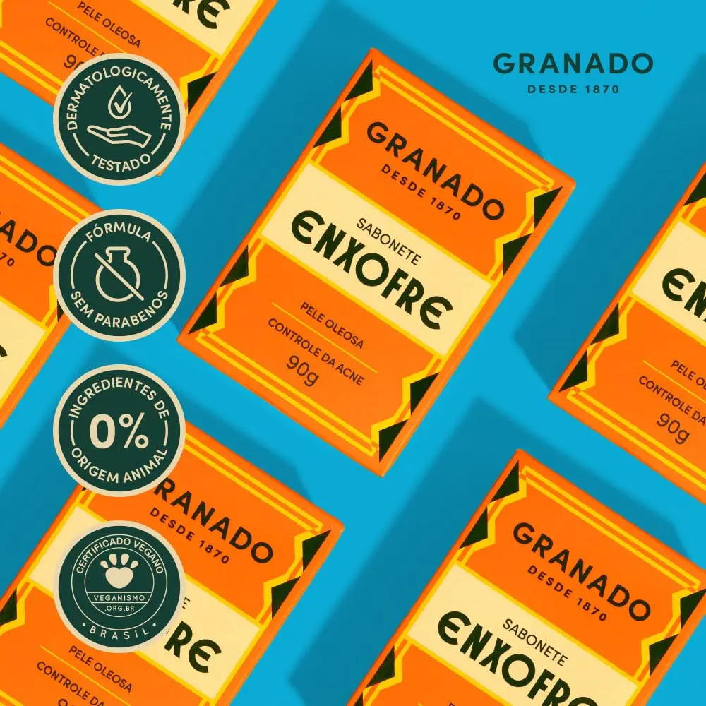 Granado Sulfur Soap Sabonete Enxofre 90g | Natural Sulfur for Acne & Skin Irritations - view 2