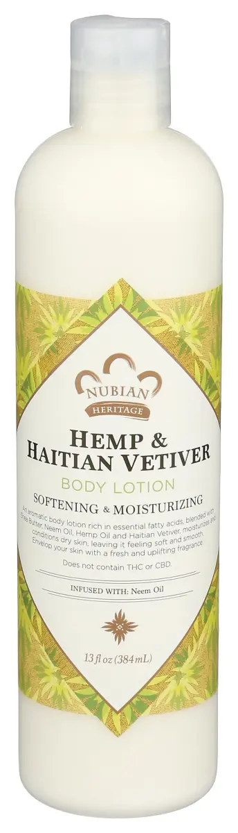 Nubian Heritage Indian Hemp & Haitian Vetiver Body Lotion 384ml (13 Fl Oz) | Hydrates Skin Daily - main product image