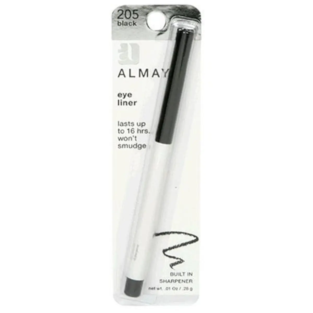 Almay Eyeliner Pencil Black 205 | Smudge-Proof, 16 Hr Wear, Built-In Sharpener, Hypoallergenic (70-120 chars) - main product image