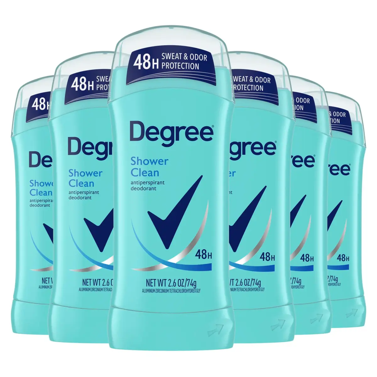 Degree Shower Clean Antiperspirant Deodorant for Women, 2.6 oz, 6-Pack - main product image