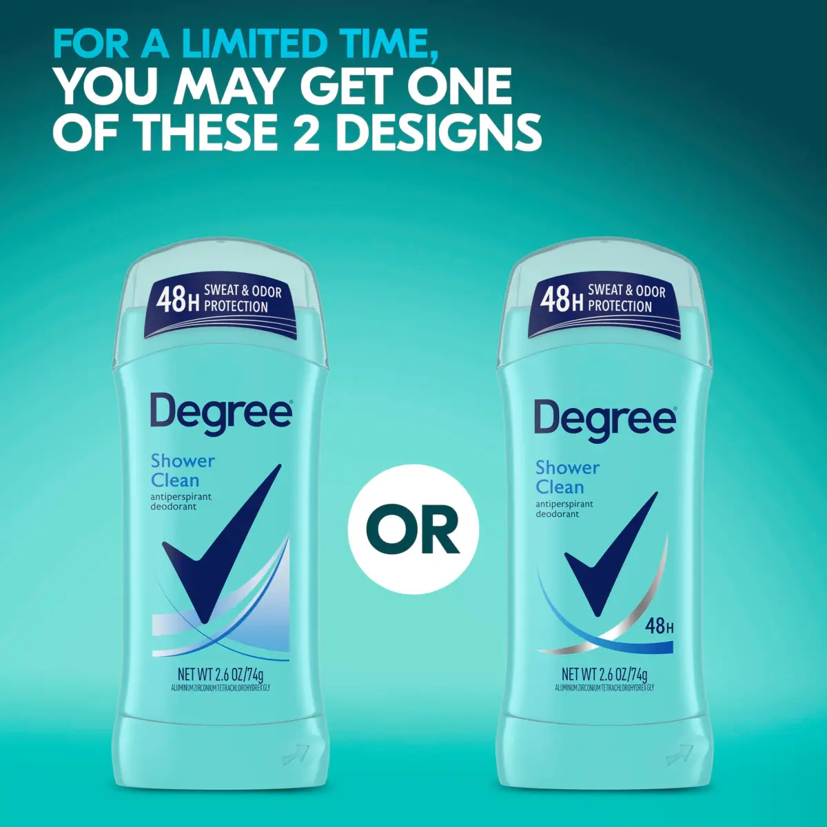 Degree Shower Clean Antiperspirant Deodorant for Women, 2.6 oz, 6-Pack - view 2