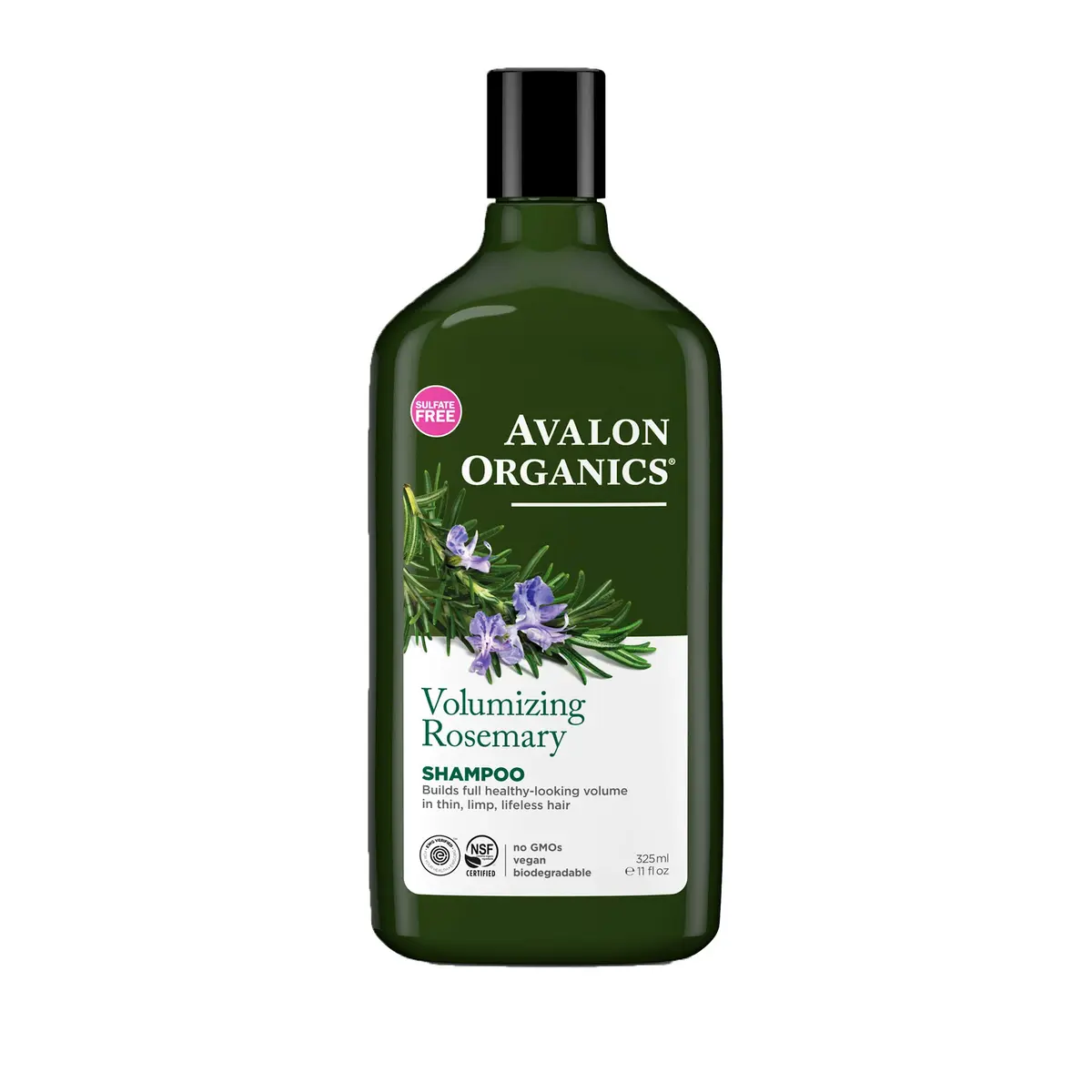 Avalon Organics Volumizing Rosemary Shampoo 11 Fl Oz (Pack of 2) | Organic, Vegan & Biodegradable - main product image