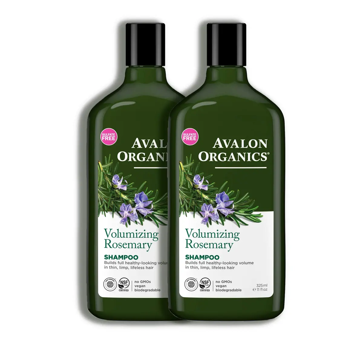 Avalon Organics Volumizing Rosemary Shampoo 11 Fl Oz (Pack of 2) | Organic, Vegan & Biodegradable - view 3