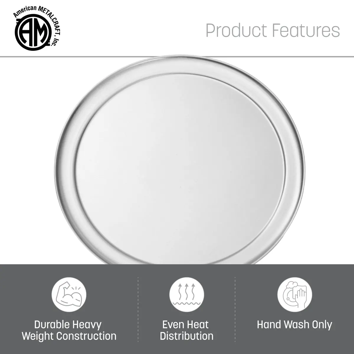 American Metalcraft TP12 12-Inch Aluminum Pizza Pan | Durable, Even Heating, Wide Rim - view 4