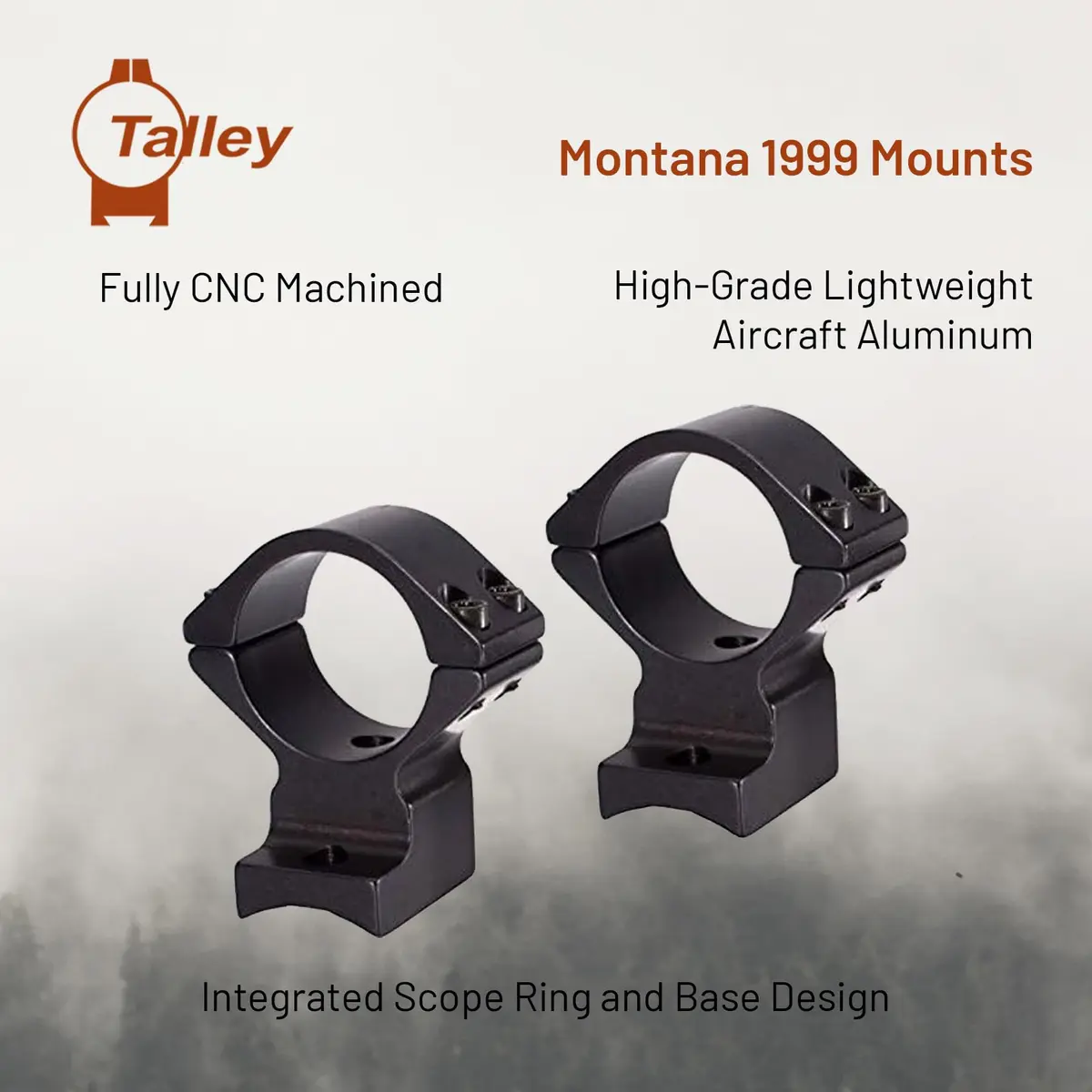 Talley One-Piece Scope Mount for Montana Model 1999 | Integrated Ring & Base, CNC Aluminum, Extra-High 1" - view 5